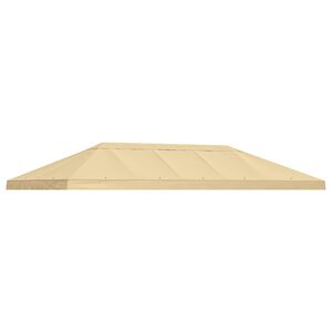 vidaXL Gazebo Canopy Cover 6 x 3 m Cream Polyester 190
