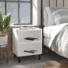 vidaXL Bed Cabinet with Metal Legs White 40x30x50 cm