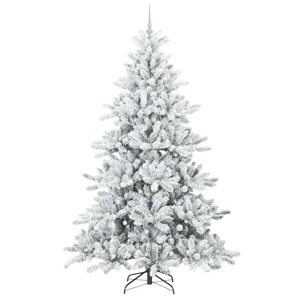 vidaXL Artificial Hinged Christmas Tree White 240 cm PVC and Steel