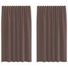 vidaXL Voile Curtains with Tab Top 2 pcs Brown