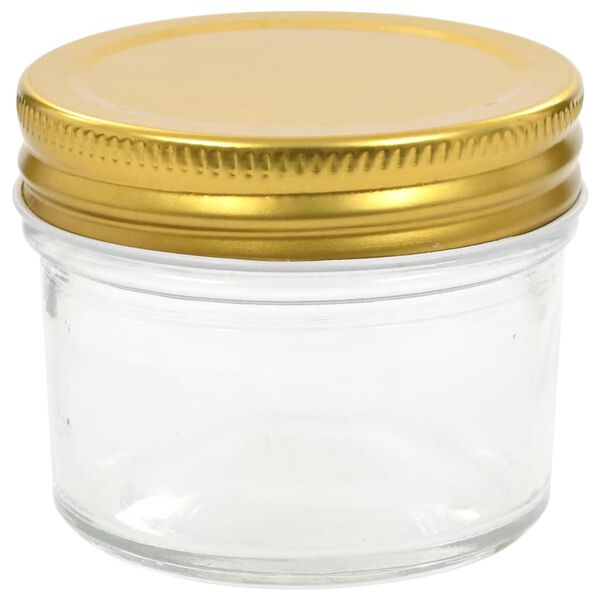 vidaXL Glass Jam Jars with Gold Lids 24 pcs 110 ml