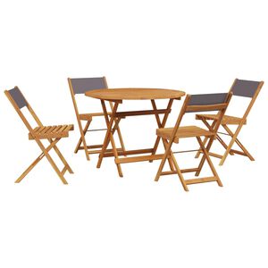 vidaXL 5 Piece Garden Dining Set Anthracite Fabric and Solid Wood