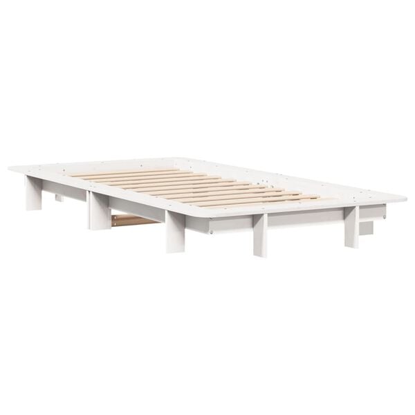 vidaXL Bed Frame without Mattress White 100x200 cm Solid Wood Pine
