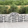 vidaXL Arched Gabion Baskets 3 pcs 200x50x80/100 cm Galvanised Iron