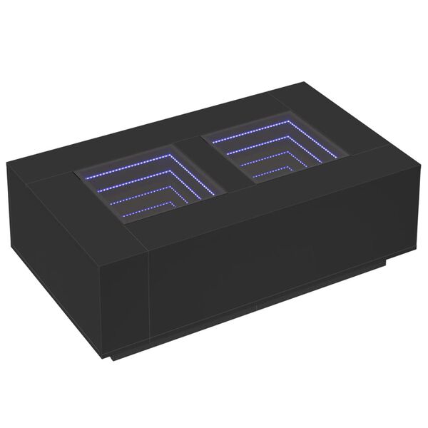 vidaXL Coffee Table with Infinity LED Black 116x69x40 cm