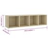 vidaXL TV Cabinets 3 pcs Sonoma Oak 142.5x35x36.5 cm Engineered Wood
