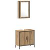 vidaXL Bathroom Furniture Set with Shelf 3 pcs Brown Engineered wood