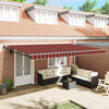 vidaXL Retractable Awning Orange and Brown 500 x 300 cm
