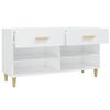 vidaXL Shoe Cabinet High Gloss White 102x35x55 cm Engineered Wood