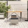 vidaXL Garden Table with Acacia Wood Top Grey 105x75x72 cm Poly Rattan