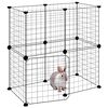 vidaXL 12-Panel Pet Cage with Door Black 35x35 cm Steel