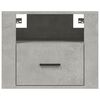 vidaXL Wall-mounted Bedside Cabinet Concrete Grey 50x36x40 cm