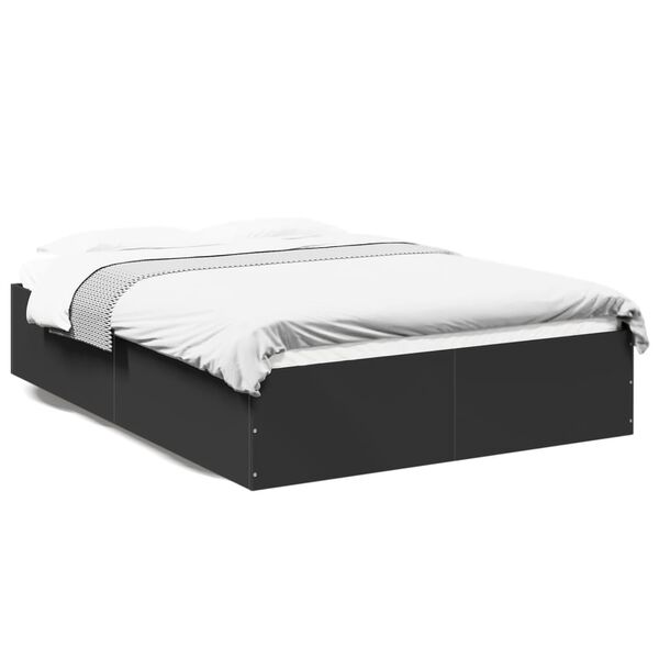 vidaXL Bed Frame without Mattress Black 140x190 cm