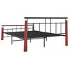 vidaXL Bed Frame without Mattress Metal and Solid Oak Wood 140x200 cm