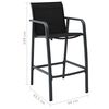 vidaXL 3 Piece Garden Bar Set Black