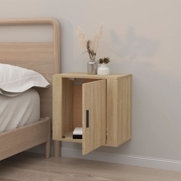 vidaXL Wall-mounted Bedside Cabinet Sonoma Oak 50x30x47 cm