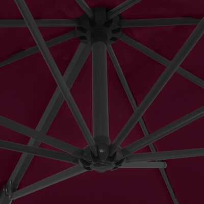 vidaXL Cantilever Umbrella with Steel Pole Bordeaux Red 250x250 cm