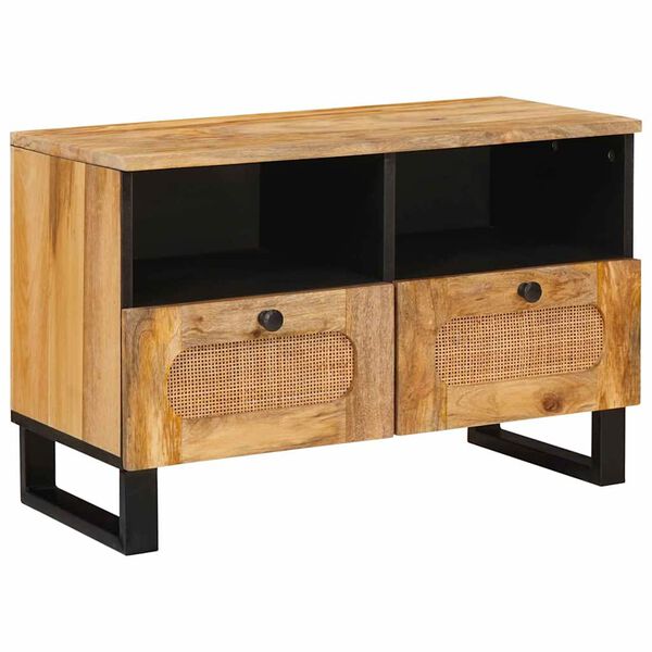 vidaXL TV Cabinet with Drawer Brown 70 x 33x 46 cm Solid Mango Wood