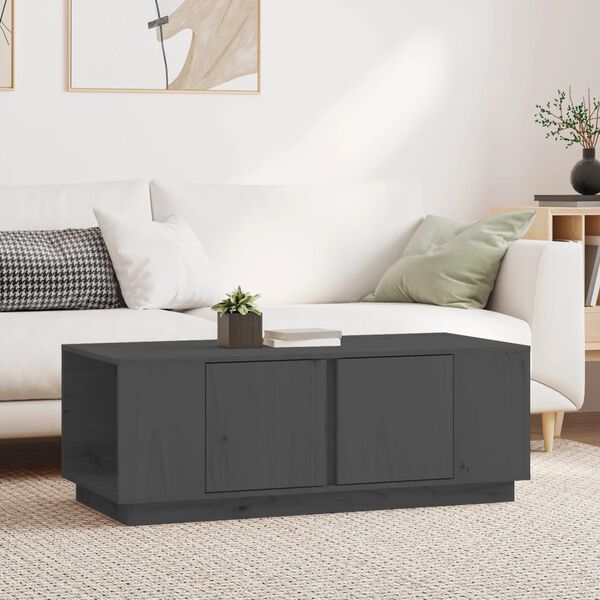 vidaXL Coffee Table Grey 110x50x40 cm Solid Wood Pine