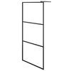 vidaXL Walk-in Shower Wall with Shelf Black 80x195 cm ESG Glass&Aluminium