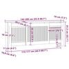 vidaXL Radiator Cover 2 pcs Grey 205 x 20.5 x 81.5cm Engineered Wood