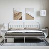 vidaXL Metal Bed Frame without Mattress with Headboard White 193x203cm