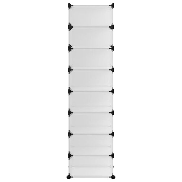 vidaXL Shoe Rack Transparent 93x36.5x140 cm PP