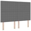 vidaXL LED Headboard with LED Strip Lights Light grey 144 cm Fabric