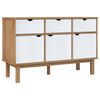 vidaXL Sideboard OTTA Brown and White 114x43x73.5 cm Solid Wood Pine