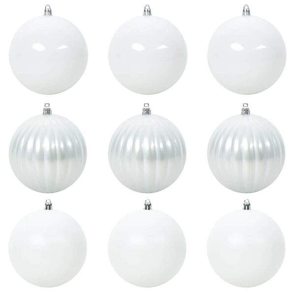 vidaXL Christmas Bauble Set 9 pcs White Plastic