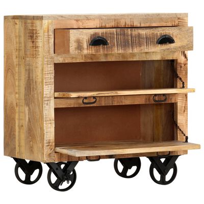 vidaXL Side Cabinet with Wheel 70x40x75 cm Solid Mango Wood