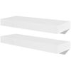 vidaXL Wall Shelf | Set of 2 | White | MDF | Medium | Wall Shelf | Rectangular