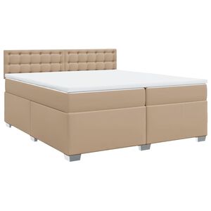 vidaXL Box Spring Bed with Mattress Cappuccino 200x200 cm Faux Leather