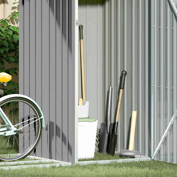 vidaXL Garden Firewood Shed Grey 245x98x159 cm Galvanised Steel
