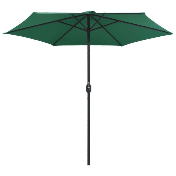 vidaXL Garden Parasol with Aluminium Pole 270x246 cm Green