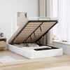 vidaXL Ottoman Bed Frame without Mattress White Double Faux Leather