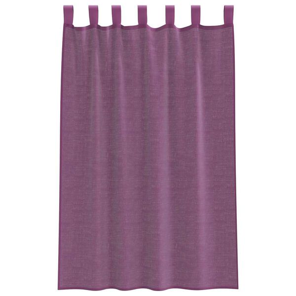 vidaXL Voile Curtains with Loops 2 pcs Purple 140x175 cm