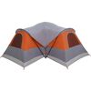 vidaXL Family Tent Tunnel 8-Person Grey and Orange Waterproof