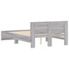 vidaXL Bed Frame with Headboard and LED Grey Sonoma 140x190 cm