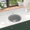 vidaXL Granite Kitchen Sink Single Basin Round Grey