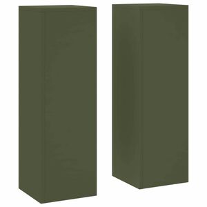 vidaXL Plant Stand 2 pcs Olive green 24 x 24 x 75 cm Steel