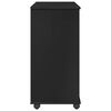 vidaXL Rolling Cabinet Black 63.5 x 39 x 79 cm Solid Pine Wood