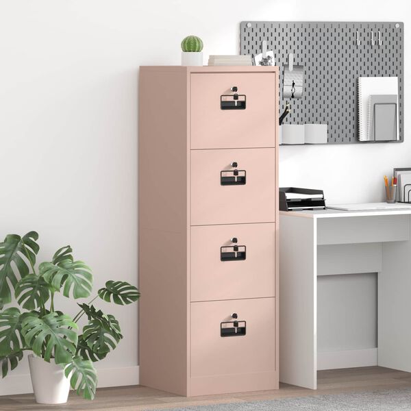 vidaXL File Cabinet Pink 45.5 x 42 x 139 cm Cold-Rolled Steel