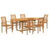 vidaXL Garden Dining Set 7 pcs Brown 200 x 100 x 75 cm Solid teak wood