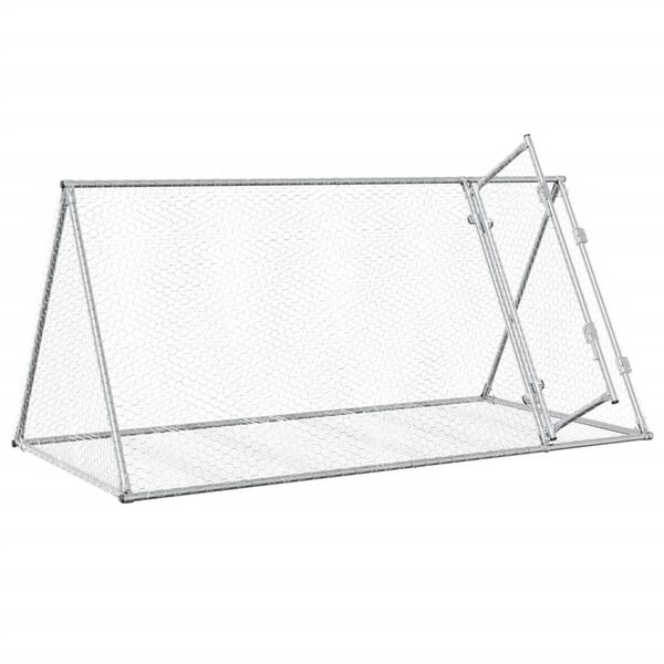 vidaXL Rabbit Hutch Silver 200x105x91 cm Galvanised Steel