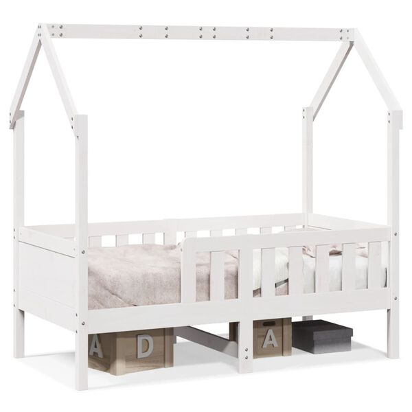 vidaXL Kids' House Bed Frame White 70x140 cm Solid Wood Pine