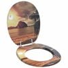 vidaXL Soft-Close Toilet Seat Orange 44 x 38 cm MDF board