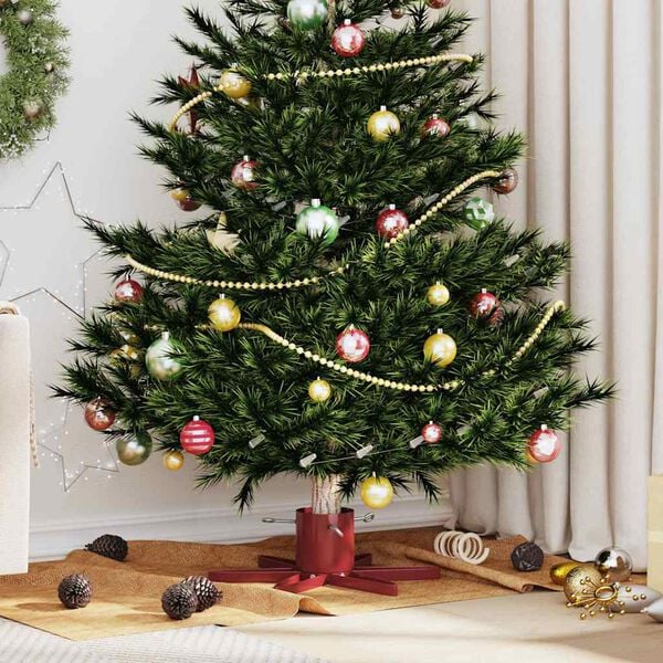 vidaXL Christmas Tree Stand 1.73 Red 50 x 50 x 15.5 cm Steel