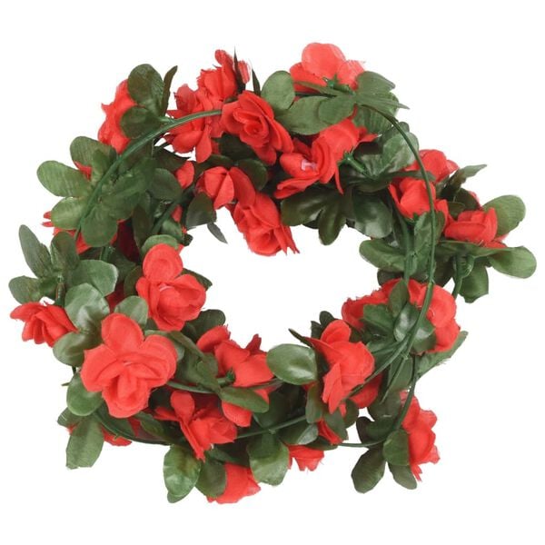 vidaXL Flower Garlands 6 pcs Spring Red 250 cm