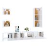 vidaXL 5 Piece TV Cabinet Set High Gloss White Engineered Wood